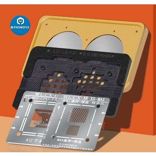 WL BGA Reballing Solder Template Stencil for IPhone 6 6S 7 8 X XR XS XsMax CPU NAND BGA Reballing Stencils with Magnetic Base