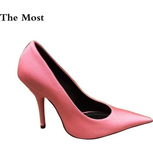 ARQA Woman High Heels Pumps Red Black High Heels 10.5CM Wedding Shoes Thin Heels Big size 48 yards fashion silk fabric