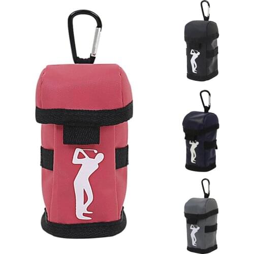 1 Pcs Small Golf Ball Bag Polyester Waterproof Mini Golf Bags Holder Storage 3 Balls and 4 Tees Golf Waist Pack Carabiner