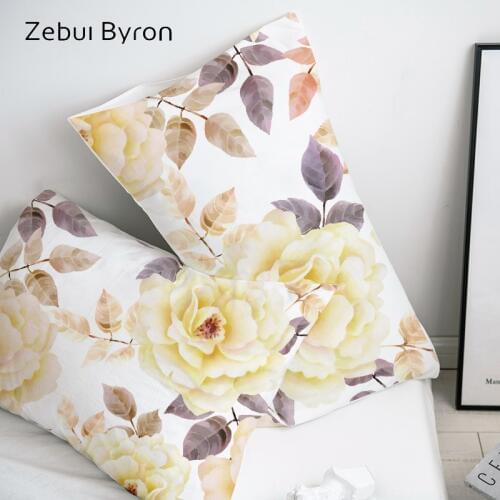 3D HD Pillow Case Pillowcase Custom/50x70/50x75/50x80/70x70 Decorative Pillow Cover,Flower Yellow peony Bedding Drop Ship