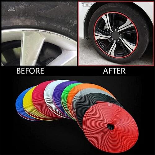 8M / Roll Rim blades Car Vehicle Color Wheel Rims Protectors Decor Strip Tire Guard Line Rubber Mounding Trim Tire Guard Line