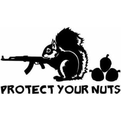 8" Wide Protect Your Nuts Squirrel decals funny adult sticker Laptop Decal