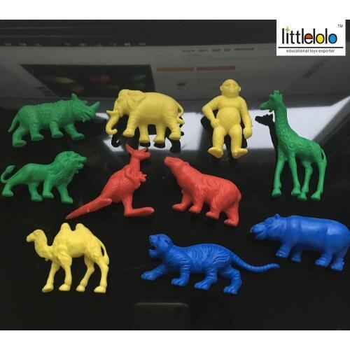 Baby toys montessori learning figures Imitate toys model of elephant lion bear tiger kangaroo rhinoceros giraffe orangutan 10pcs
