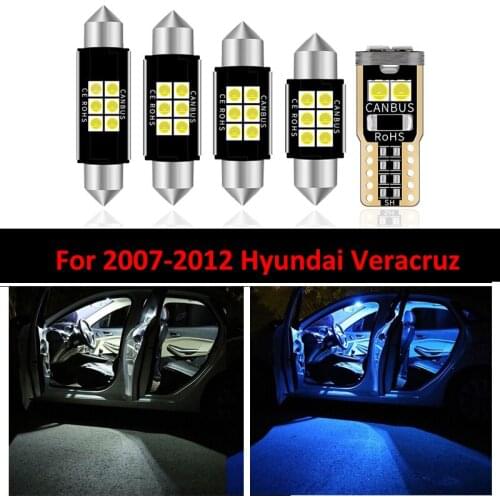 Elegance 10 Bulbs Car LED Interior Ceiling Light Kit Fit For 2007-2010 2011 2012 Hyundai Veracruz Map Dome Trunk License Lamp