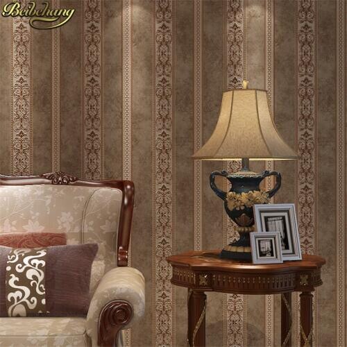 Beibehang European retro stripes Wallpaper For Walls Roll Wall Paper roll for living room decoration 3D wall papers home decor