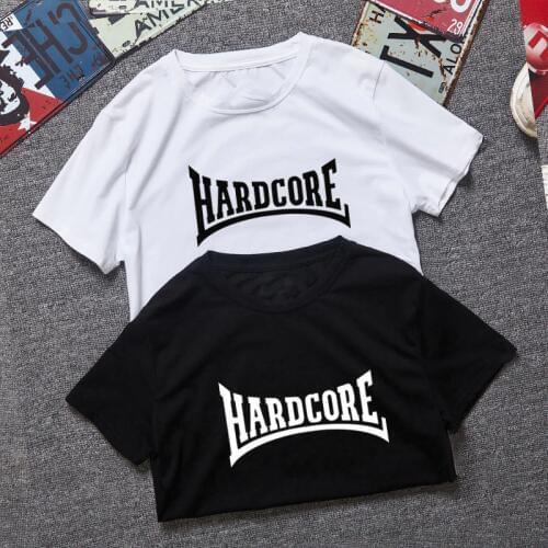 Europe Size XXL Hardcore T-shirt Men Fashion Hardcore T shirt Cool Fun Hardcore Tshirts Short Sleeve Cotton Tees Camisetas Homme