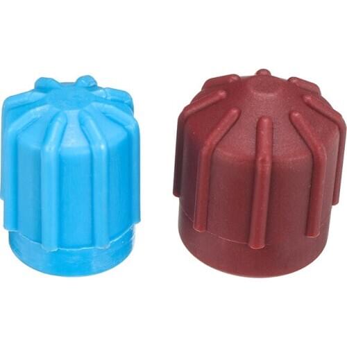 Mayitr 2pcs Car Auto Air Condition Refrigerant Valve Cap Hi/Low Voltage R134a A/C Dust Cover Accessories