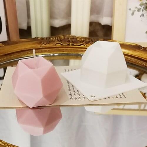 Multilateral Diamond Cube Candle Mould Scented Candle Mold Handmade Making Aromatherapy Plaster Molds Plastic Scallop Soap Mold