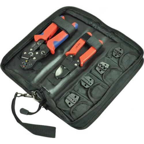 Terminal crimping tool set DN-K02C with crimping plier, cable cutter and replaceable crimping dies set cable ferrule crimper kit