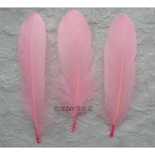 New Stylish Hot Sale 500pcs/lot 15-20cm pink Natural Feather Goose For Craft/ Hats/Floral Arrangement Material Accessories