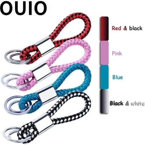 OUIO 1pcs Car-styling PU key ring keychain chain for Hyundai Creta Tucson BMW X5 E53 VW Golf 4 7 5 Tiguan Kia Rio Sportage 2017