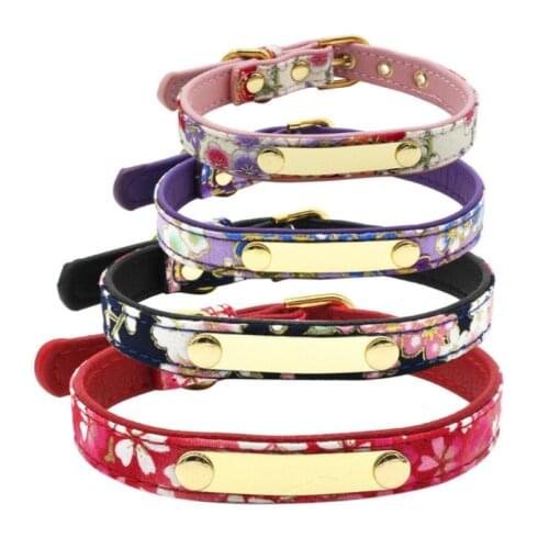 Adjustable Personalised Stainless steel pet collar with lettering to prevent lost dog Engrave Tags Puppy Nameplate Collar