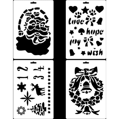 Christmas santa bell Layering Stencils for Diy scrapbook/photo album Decorative Embossing coloring,painting stencil,home decor