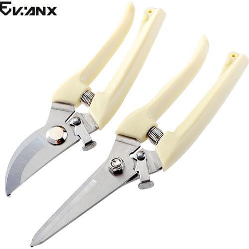 Pruning Shears Straight/Curved Head Garden Scissors Pruner Trim Herb Fruit Tree Plant Garden Tools