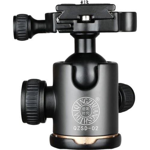 QZSD-02 Aluminum tripode 360 ballhead mount Panoramic Swivel Camera Tripod Ball Head with Quick Release Plate for DSLR Cameras