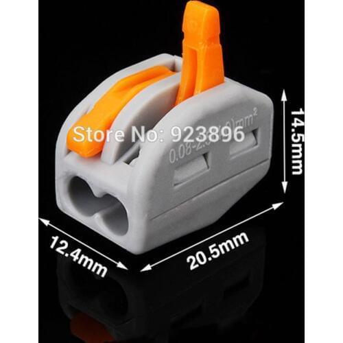 Spring lever push cable 2 wire wiring connector 32A 2 pin Conductor Terminal connector PCT-212 222-412