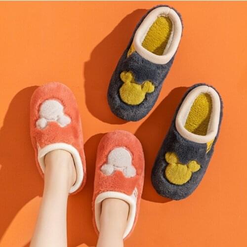 Warm Slippers Women Men Indoor Floor Flat Shoes Spring Autumn Winter Warm Home Cotton Plush Shoes furry slides for women