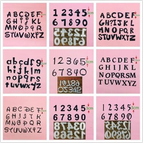 2.5cm Number Letter Pattern Metal Cut Dies Stencils for Scrapbooking Stamp/Photo Album Decorative Embossing DIY Paper Cards