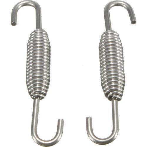 64mm Universal Motorcycle Exhaust Pipe Stainless Steel Elastic Spring 2 pieces fixed Autobike Silencer With Link Connecting Pipe
