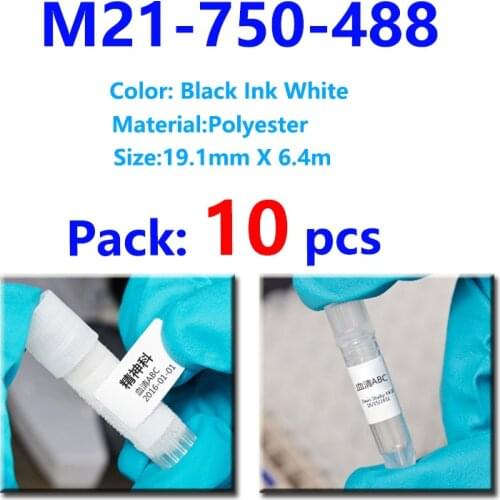 10 Pack BMP21 Plus sprocked printer Polyester Label Ribbon M21-750-488 label maker for BMP21 Plus labeling machine and BMP21-LAB
