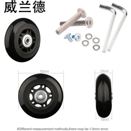 High-quality luggage unicycle accessories 63mm*23mm new fashion replacement luggage universal casters silent wheels accessories
