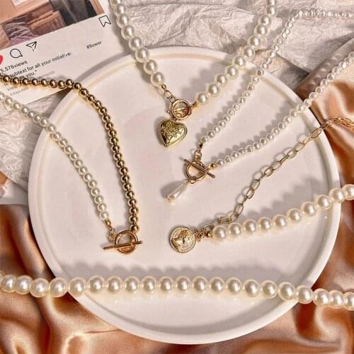 Pearl Necklaces Elegant Pearl Choker Necklaces Trendy NEW 2021 Jewelry Pendant Necklace Long Chain Party Jewelry