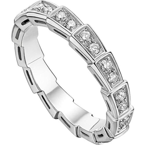 S925 Sterling Silver Snake Ring Womens Luxury and Exquisite Proposal Engagement Elegant Wedding Charm Original Design Jewelry