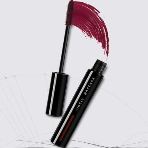 Colorful Waterproof Liquid Eyeliner Eye Mascara Cosmetics Curling Red Raspberry Extend Eyelashes D0E4