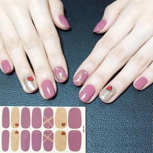 14Pcs/Sheet Waterproof Water Transfer Nail Sticker 3D Full Cover Wrap Manicure Adhesive Slider Decor Nail Decoration