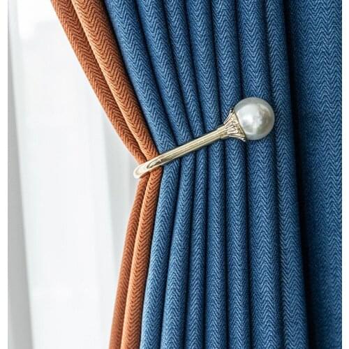 2021 Nordic Simple Light Luxury Jacquard High Shading Herringbone Linen Curtains for Living Room Bedroom Curtains Customization