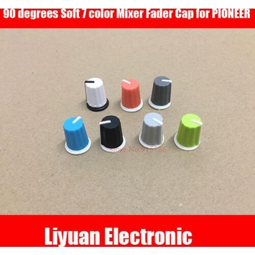 28pcs 90 degrees Soft 7 color Mixer Fader Cap djm-700 800 850 900 2000 Mixer EQ Potentiometer Cap Knob Cap