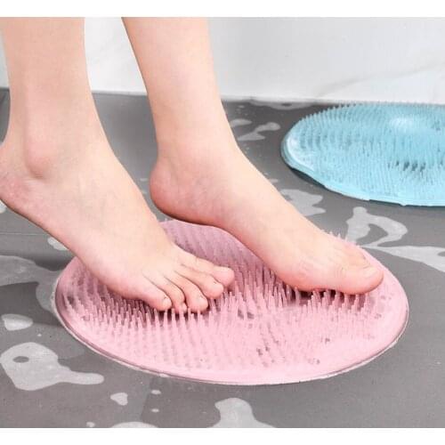 31cm Round Silicone Bath Massage Cushion Brush For Lazy Wash Feet Clean Dead Skin Bathroom Artifact Back Cushion Shower Foot