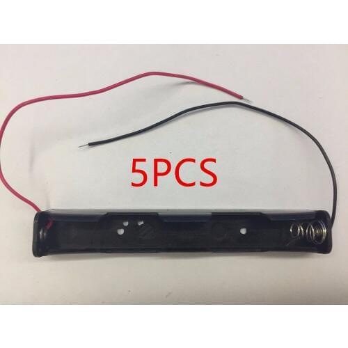 5PCS Hot Sale 2 X AA Batteries Storage Welding Piece Battery Holder Box 3V Series Circuit Case With Line