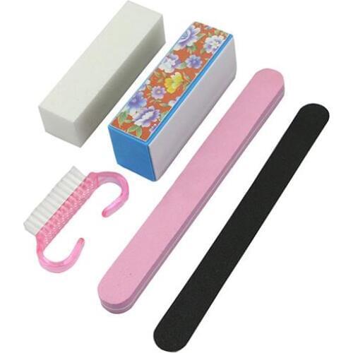 5pcs/set Pro Manicure Tools Kit Rectangular Nail Files Brush Accessories Nail Art Set Beauty&Health Supplies Nail Art Equipment