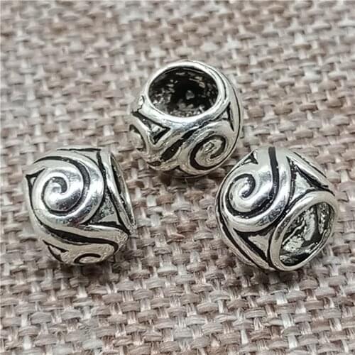 925 Sterling Silver Spiral Rondelle Beads Large Hole 4.5mm for Bracelet Necklace