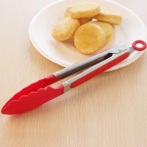 Non-stick Stainless Steel Silicone Plastic Tongs Barbecue BBQ Clip Salad Bread Home Multi-functional Kitchen Tools Accessories