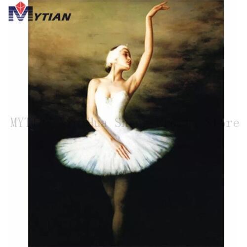 Ballerina,Ballet Dance,DIY 5D Diamond Painting Art Kit,Square Round Drill Diamond Embroidery Mosaic Needlework Home Decorations