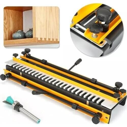 High Quality 12inch Wood Dovetail Tenoner Woodworking Tool Dovetail Joints with 1 Semi-permeable Template+1pc Swallowtail Knife