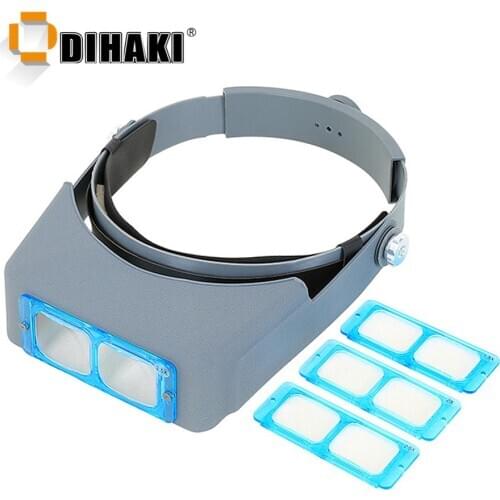 Double Lens Head-Mounted Magnifying Head Wearing Glasses Magnifier Eyewear Loupe Headset Watchmaker Repair Magnifier