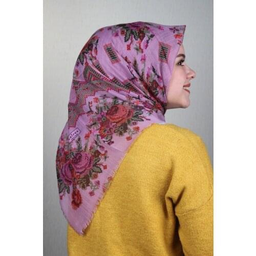 ERİPEK PATTERNED LINEN FLAMLI SCARF-DESEN-22-RENK-14
