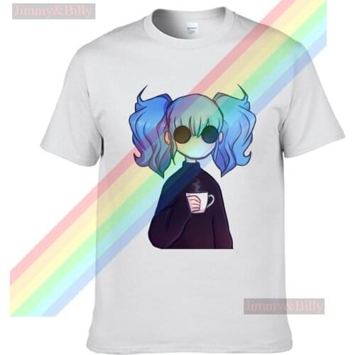Sally Face Drinking Tea In Sunglasses Men Women Summer 100% Cotton Black Tees Male Newest Top Popular Normal Tee Shirts Unisex