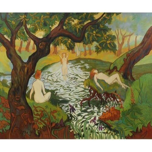 Decorative Three Bathers among the Irises Paul Elie Ranson oil Painting Canvas Art Reproduction High quality hand painted