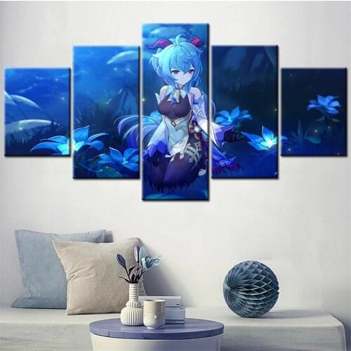 Canvas Painting 5 Piece Anime Image Modern Wall Art Canvas Prints Home Art Decor Modular Paintings For Living Room Wall