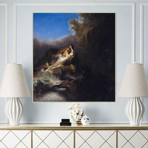 Citon Rembrandt《The Rape of Proserpine》Canvas Oil Painting Artwork Poster Picture Modern Wall Decor Home Living room Decoration