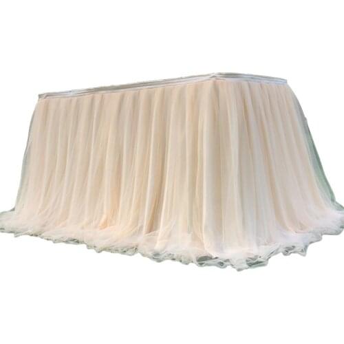 Colorful Tablecloth Tulle Dessert Reception Table Skirt Decoration for Wedding Party Home Birthday