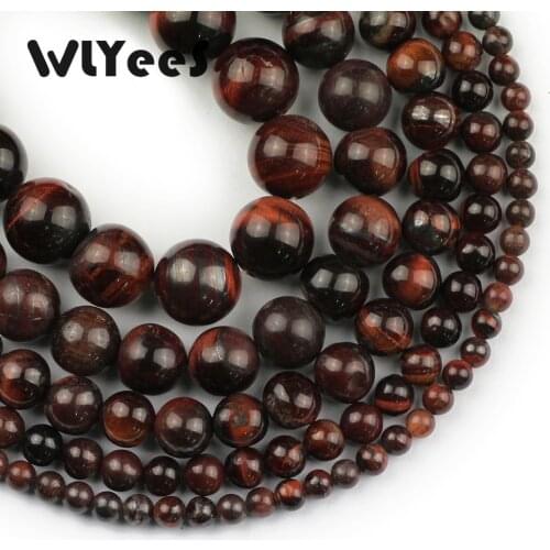WLYeeS 3A Red oX Tigers eye Stone Bead Ore Natural Stone 4 6 8 10 12mm Round Loose Beads Jewelry Bracelet or Necklace Making DIY