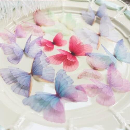 3 Pieces Lace Patches Applique Flower 3D Butterfly Wedding Dress DIY Lace Trim Bride Hair Veil Clothes Headwear Decoration