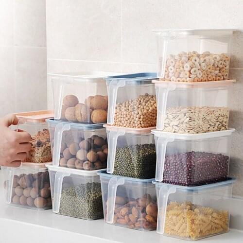 Kitchen Transparent Storage Box Sealed Jar Grains Beans Storage Organizer Food Containers Refrigerator Storage Boxes Containers
