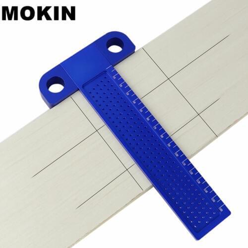 160mm Woodworking T-ruler Line Scriber Aluminum Alloy Marking Gauge Hole Positioning Crossed Line DIY Carpenter Tools