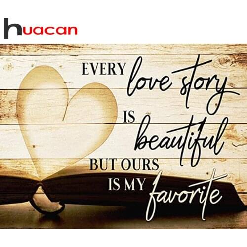 Huacan 5D DIY Diamond Mosaic Text Kit Full Square Diamond Embroidery Painting Home Decor Rhinestone Pictures Gift